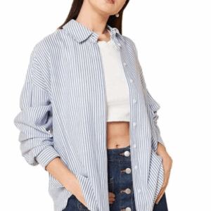 Effortlessly stylish, the ladies striped shirt complements any outfit, offering breathable fabric, flattering cuts, and a timeless design perfect for work, weekends, or relaxed gatherings.