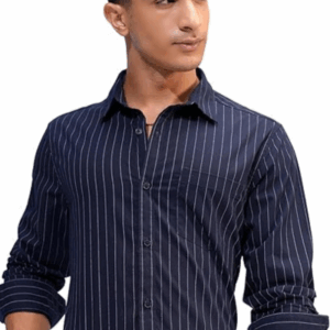 The mens blue shirt combines style and comfort with its breathable 100% cotton fabric and slim fit design. Perfect for casual or smart occasions, it’s a versatile wardrobe essential.