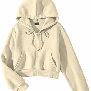 The ladies cropped hoodie offers a stylish and comfortable fit, perfect for pairing with high-waisted jeans or leggings, making it an ideal choice for casual wear and athleisure looks.